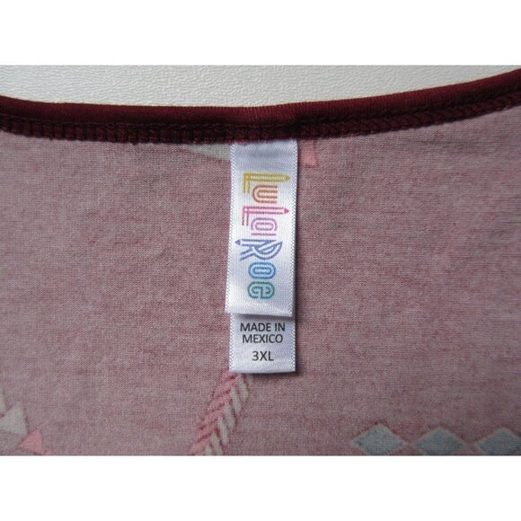NWT LuLaRoe Classic T in Maroon Tribal Geometric Print Tee Top T-Shirt 3XL - Picture 3 of 3